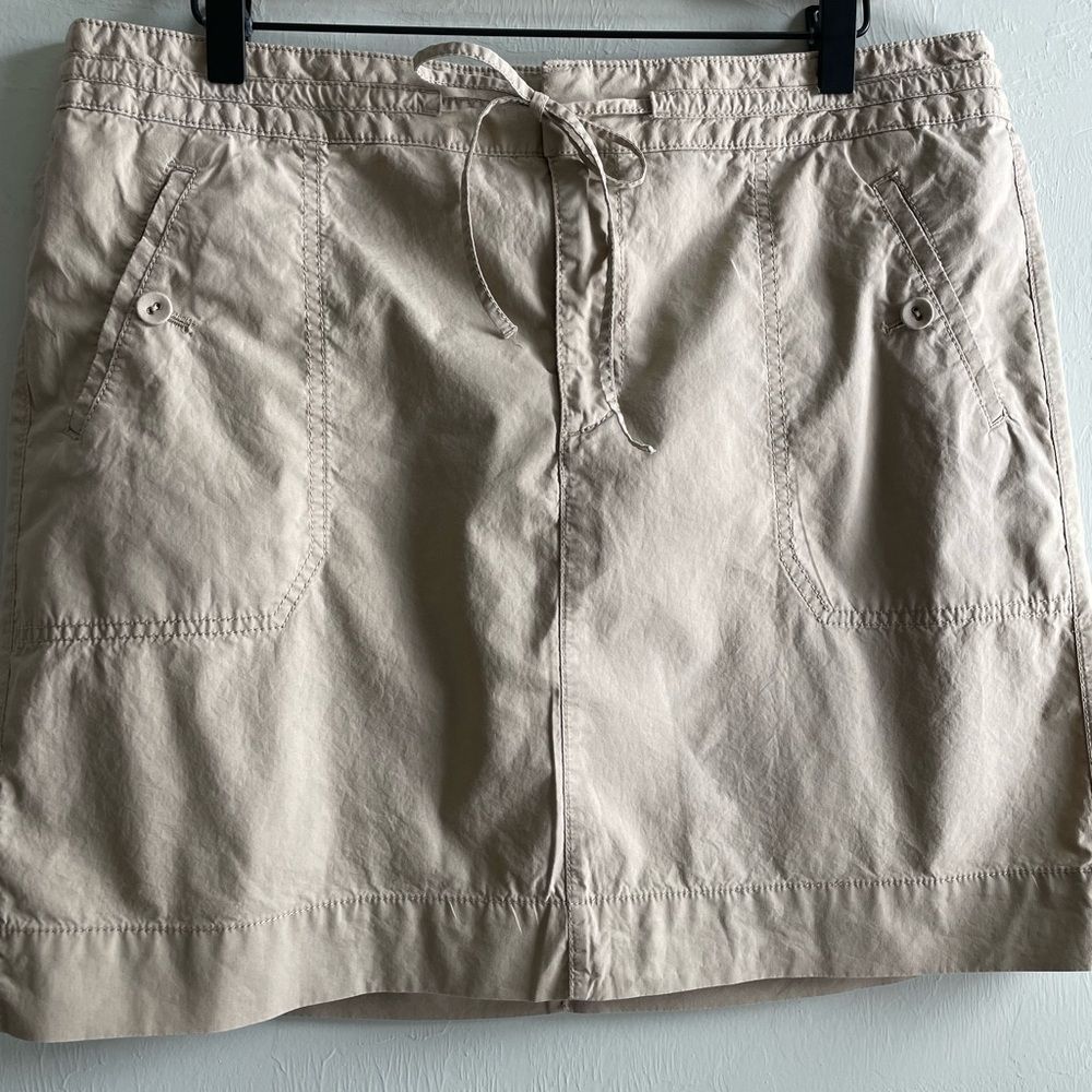 Ann Taylor Loft Khaki Drawstring Skirt